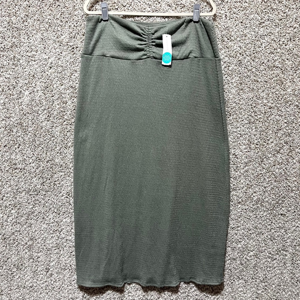 Kaileigh Maxi Skirt Women's 2X Stitch Fix Green Mollie Ruched Top Plus Size NWT